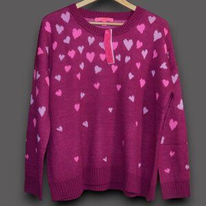 New w $138 Tags! LILLY PULITZER Women's Sz XL Elizabelle Sweater - Mulberry Hear